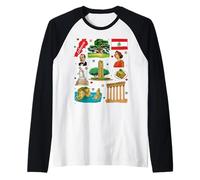 Líbano Iconos de Patrimonio, Cultura libanesa & Monumentos Arte Camiseta Manga Raglan