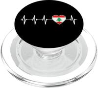 Líbano Latido del corazón Yo Amo Líbano Corazón Bandera PopSockets PopGrip para MagSafe