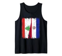 Líbano Paraguay Media Bandera Raíces Paraguayas Libanesas Camiseta sin Mangas