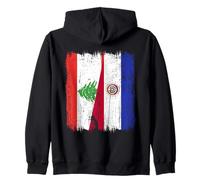 Líbano Paraguay Media Bandera Raíces Paraguayas Libanesas Sudadera con Capucha