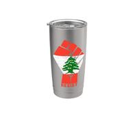 Líbano resistirá el puño de la bandera libanesa Revolución Protesta Marcha Vaso térmico de acero inoxidable de doble pared