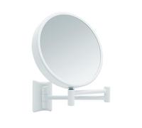 Libaro Imola Espejo de Aumento de Pared - Espejo de Maquillaje Giratorio 360° - Espejo Doble Cara para Afeitar con Aumento 3X y 10x - Brazo Extensible de Metal, Ø 19 cm (Blanco 3X / 7X)