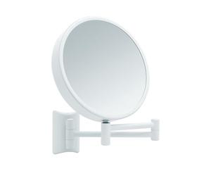 Libaro Imola Espejo de Aumento de Pared - Espejo de Maquillaje Giratorio 360° - Espejo Doble Cara para Afeitar con Aumento 3X y 10x - Brazo Extensible de Metal, Ø 19 cm (Blanco 3X / 7X)