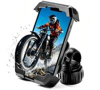 LIBAXIN Soporte de teléfono para motocicleta con amortiguador de vibración de 4 puntos, soporte de teléfono de bicicleta antivibración para manillar, clip de bicicleta a prueba de golpes para iPhone