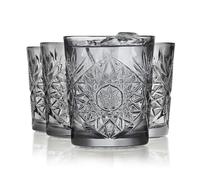 Libbey Hobstar - Vasos dobles antiguos, juego de 4, 12 onzas, color humo