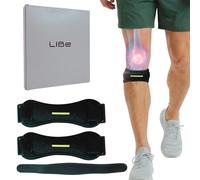 LIBe Rodillera Rotuliana, Pack 2 Uds, Unisex con Linea Verde, Cinta Rotuliana para Alivio de Rodilla y Tendinitis, Soporte para el Tendón Rotuliano - Rodilleras para Correr, Saltar, Pádel, Gym