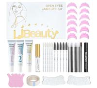 Libeauty Kit Lifting Pestañas & Kit Laminado Cejas - Lash Lift Kit Coreano con Open-Eye Pads, Lifting de Pestañas Fácil en Casa o en Salón, Herramientas Incluidas para DIY
