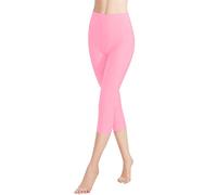Libella 1 Piezas Mujer Leggins 3/4 Mallas Hecho de algodón Capri Pantalones Corto con Cintura Alta Multicolor Ajustado Mallas Deportivas 4161 Rosa Claro S
