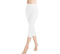Libella 1 Piezas Mujer Leggins 3/4 Mallas Hecho de algodón Capri Pantalones Corto con Cintura Alta Multicolor Ajustado Mallas Deportivas 4161 Blanco XXL