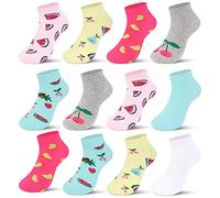 Libella 12 pares Calcetines de niña con motivos de frutas Patucos de niños calcetines deportivos coloridos 2868 27-30