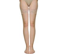 Libella Medias autoadhesivas para mujer medias de liguero Medias de Encaje de Silicona Chicas 2503 Beige S/M
