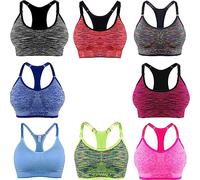 Libella Mujer Sujetador Deportivo Push Up Bustier con Amplio Correas Fitness Yoga Camisetas Sin Mangas Principio Aleatorio L/XL