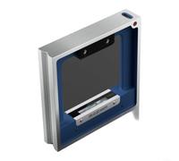 Libélula de marco de hierro fundido con base en V, nivel de burbuja de precisión 0,02 mm/m para industria y construcción, construcción de metal resistente con gran ventana de lectura, azul, 100 x 100