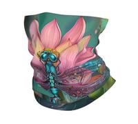 Libélula Flor De Loto Planta Naturaleza Hermosa Blanca Unisex Pasamontañas Elástica Bufanda Tubular Resistente Al Viento Calentador De Cuello para Esquí Clima Frío Correr Deportes