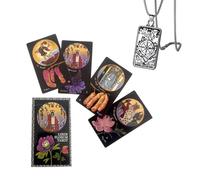 Liber Florum Tarot Deck - Tamaño 12x7 cm - Papel Recubierto en inglés Principiantes - Incluye Collar de Tarot