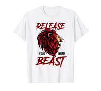 Libera a tu Bestia Interior Leo Rey León Agosto Cumpleaños Camiseta gráfica económica, Hombre, Blanco, S
