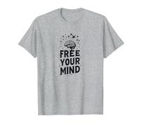 Libera tu Mente Brain Birds Inspirador Camiseta, Hombre, Gris Jaspeado, XXL