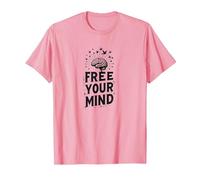 Libera tu Mente Brain Birds Inspirador Camiseta, Hombre, Rosado, L