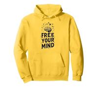 Libera tu Mente Brain Birds Inspirador Sudadera con Capucha, Unisex para Adultos, Limón, S