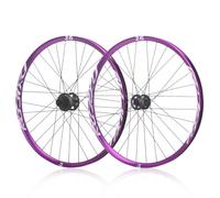 Liberación Rápida Juego De Ruedas BTT 26/27,5/29'' Llantas De Aleación De Aluminio Freno De Disco Bujes De 32H para Cassette De 8-12 Velocidades 9 X 100mm/10 X 135mm(Purple-Black,27.5in)