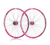 Liberación Rápida Juego De Ruedas BTT 26/27,5/29'' Llantas De Aleación De Aluminio Freno De Disco Bujes De 32H para Cassette De 8-12 Velocidades 9 X 100mm/10 X 135mm(Pink,26in)