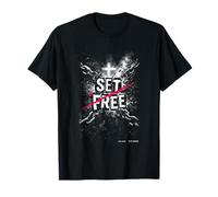 Liberado de Juan 8 36 Libre de Hecho Cruz fe Camiseta
