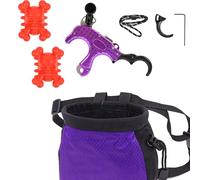 Liberador de Arco Compuesto, Empuñadura Convertible de 3/4 Dedos para Competición, con Amortiguadores en Forma de Calavera y Bolsa de Almacenamiento Oxford.(Purple)