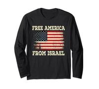 Liberar a Estados Unidos de Israel Declaración Política Patriótica Manga Larga