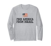 Liberar a Estados Unidos de Israel Declaración Política Patriótica Manga Larga