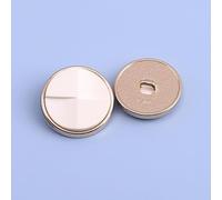 LIBERGA 10 Piezas Botones Con Borde Dorado y Vástago, Redondos, Empalmados, para Ropa, Cárdigans, Abrigos y Manualidades, Color Blanco, 25mm