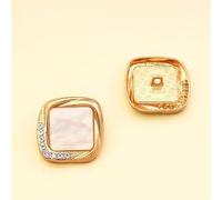 LIBERGA 10 Piezas Botones Metálicos De Diamantes De Imitación Con Vástago, Botones Cuadrado para Ropa, Cárdigans, Abrigos, Proyectos De Manualidades, Borde Dorado, A, 20mm