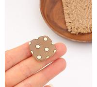 LIBERGA 10 Piezas Botones Redondos De Puntos Con Vástago, Botones Cuadrado para Ropa, Cárdigans, Abrigos, Proyectos De Manualidades, Marrón, 24mm