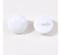 LIBERGA 100 Piezas Botones Redondo De Resina con Vástago, Blanco, 17,5mm
