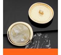 LIBERGA 12 Piezas Botones Con Borde Dorado y Vástago, Redondos Irregulares para Ropa, Cárdigans, Abrigos y Manualidades, 25mm