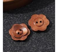 LIBERGA 20 Piezas Botones De Madera Con 2 Agujeros, Forma De Flor, para Ropa, Cárdigans, Abrigos y Manualidades, 34mm