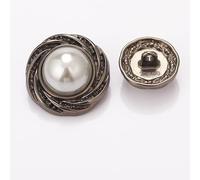LIBERGA 20 Piezas Botones De Perla Con Borde En Espiral y Vástago, Botones Redondo De Metal para Ropa, Cárdigans, Abrigos, Proyectos De Manualidades, 18mm