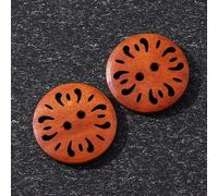 LIBERGA 30 Piezas Botones De Madera, 2 Agujeros, Redondos, Huecos, para Coser Ropa, Cárdigans, Abrigos y Manualidades, 18mm