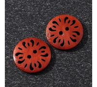 LIBERGA 30 Piezas Botones De Madera, 2 Agujeros, Redondos, Huecos, para Coser Ropa, Cárdigans, Abrigos y Manualidades, 18mm