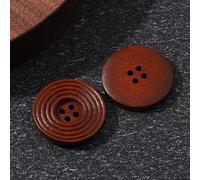 LIBERGA 50 Piezas Botones Redondos De Madera, 4 Agujeros, para Coser Ropa, Cárdigans, Abrigos, Manualidades, 28mm