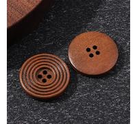 LIBERGA 50 Piezas Botones Redondos De Madera, 4 Agujeros, para Coser Ropa, Cárdigans, Abrigos, Proyectos De Manualidades, 30mm