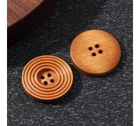 LIBERGA 50 Piezas Botones Redondos De Madera, 4 Agujeros, para Coser Ropa, Cárdigans, Abrigos, Proyectos De Manualidades, 25mm
