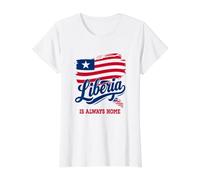 Liberia es Siempre casa Mapa Bandera de Liberia | Día de la Independencia Camiseta gráfica económica, Mujer, Blanco, XL