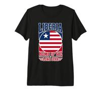 Liberia Hogar del Círculo de la Bandera Liberiana de la Estrella Sol Camiseta Premium
