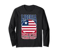 Liberia Hogar del Círculo de la Bandera Liberiana de la Estrella Sol Manga Larga