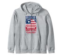 Liberia Hogar del Círculo de la Bandera Liberiana de la Estrella Sol Sudadera con Capucha