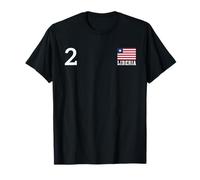 Liberia Número 2 Bandera Nacional Patrimonio País Camiseta
