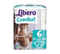 Libero Comfort Taglia 6 Pannolino Per Bambini Con Peso 13-20kg, 22 Pezzi
