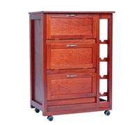 LIBEROSHOPPING.EU - La casa en un Carrito Muebles con Puertas abatibles y botellero Cerezo