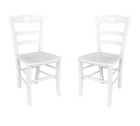 LIBEROSHOPPING.eu - LA TUA CASA IN UN CLICK Juego de 2 sillas Loire con Asiento de Madera lacada Blanca