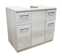 LIBEROSHOPPING.eu - LA TUA CASA IN UN CLIK Mueble para lavabo de madera, 70 x 46 x 62 cm (2 puertas y 2 cajones, roble blanco)